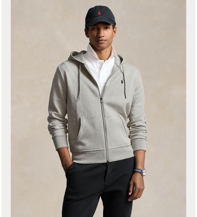 Sweat-shirt gris à double maille