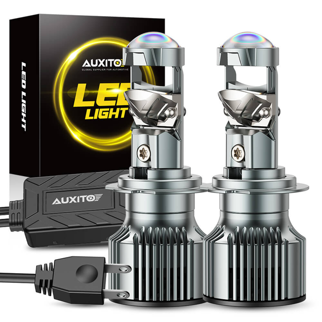 AUXITO Y19 Series H7 LED Headlight Bulbs | Perfect Cutoff with Fisheye Lens for Reflector Housings