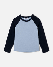 Shrunken Baseball Raglan - Bluebell/Navy