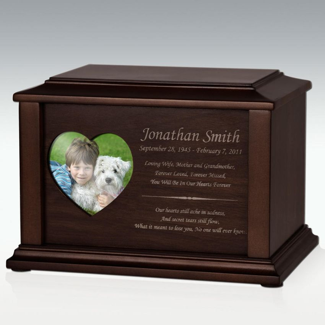 Large Adoration Photo Cremation Urn - Engravable