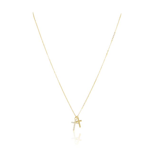 Double Cross Necklace