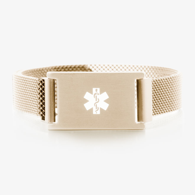 Sandstone and White Urban Stainless Magnetic Medical ID Bracelet