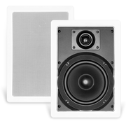 Bio In-Wall 6.5" Home Audio Speaker with Rotatable 25mm Silk Dome Tweeter (1 Speaker)