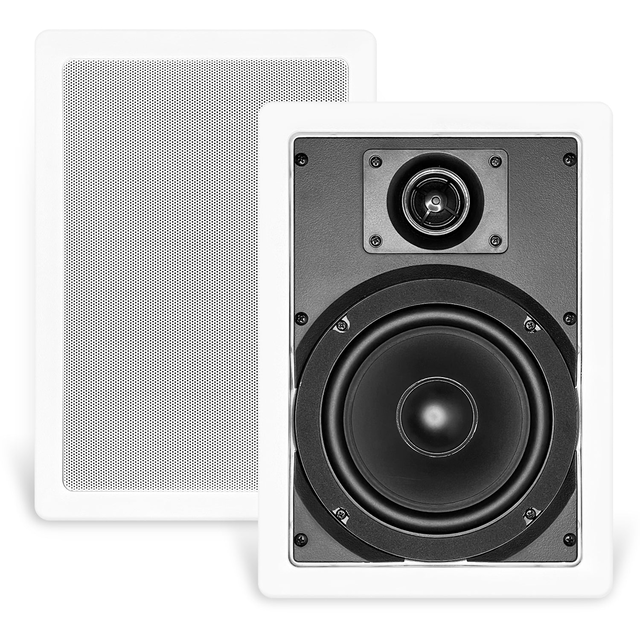 Bio In-Wall 6.5" Home Audio Speaker with Rotatable 25mm Silk Dome Tweeter (1 Speaker)