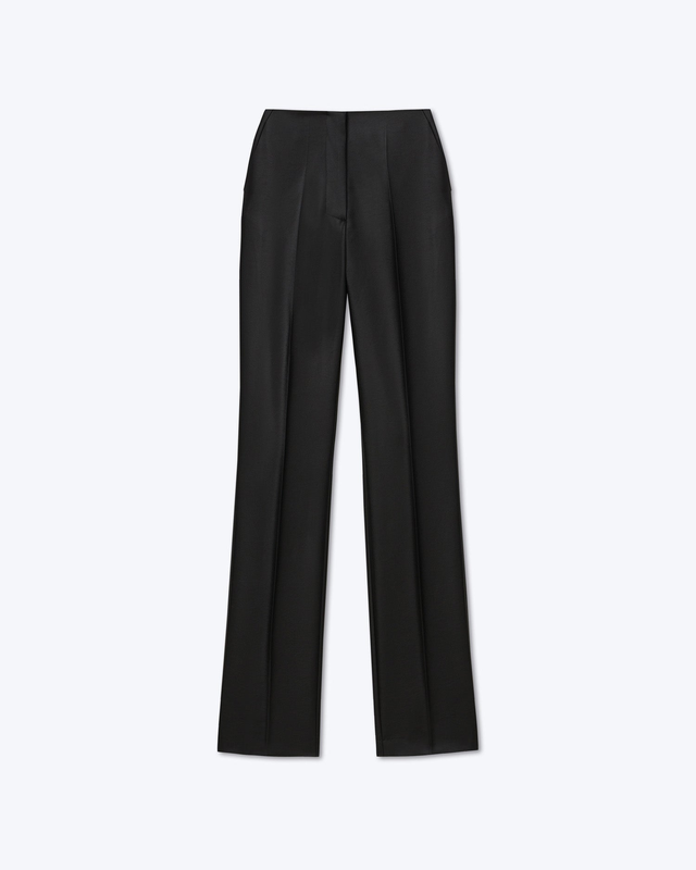 Maurie - Sale Tailored Satin Pants - Black