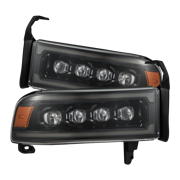 94-01 Dodge Ram 1500/94-02 Ram 2500/3500 NOVA-Series LED Headlights Alpha-Black
