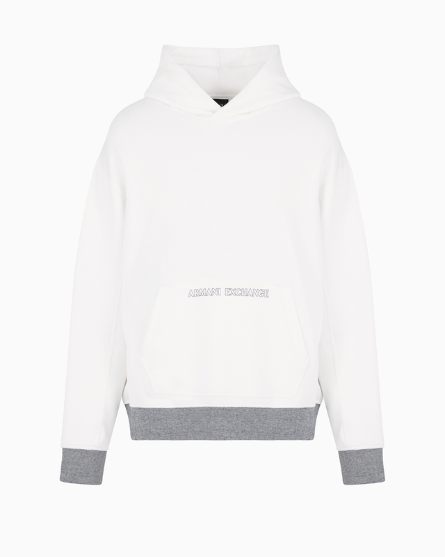 Stretch cotton hoodie with logo
