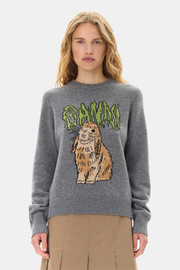 Grey Graphic Bunny Jumper