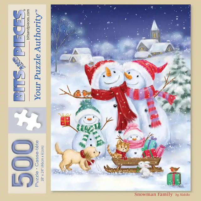 Snowman Family Jigsaw Puzzle by Makiko