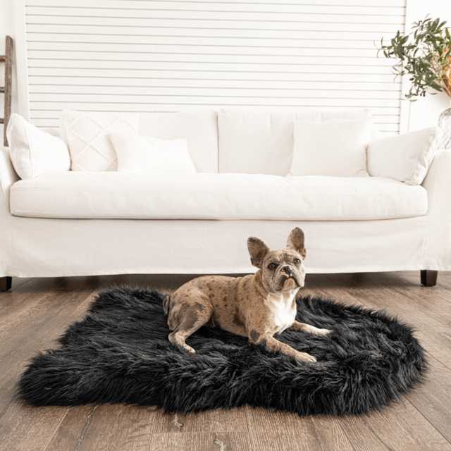 Paw.com x BarkBox PupRug™ Faux Fur Orthopedic Dog Bed - Midnight Black