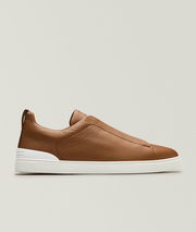 Deerskin Triple Stitch Leather Sneakers