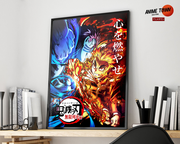 Demon Slayer Kyojuro Rengoku vs Akaza Poster