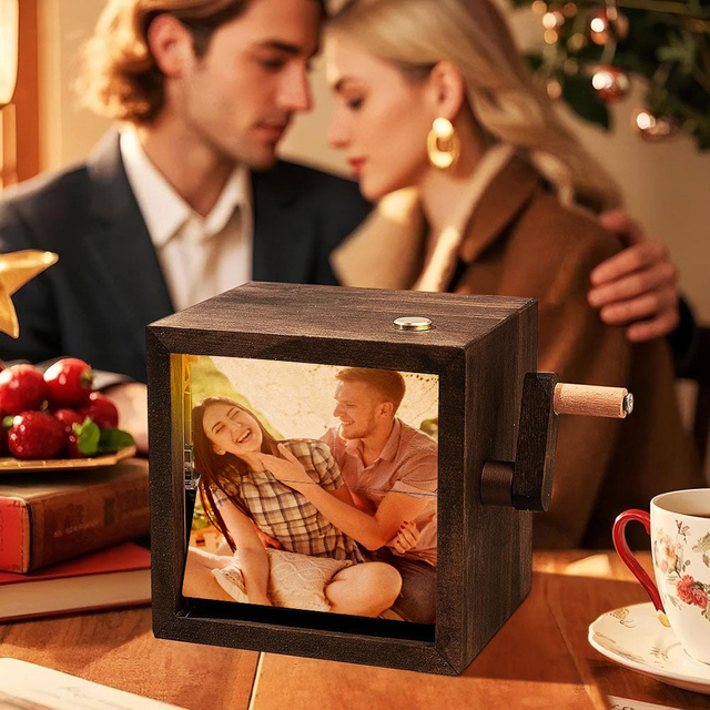 Custom Flipbook Frame Animation Machine Mechanical Hand Motion Photo Cube Album with Light