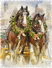 Christmas Clydesdales (250 Piece Christmas Wooden Jigsaw Puzzle)