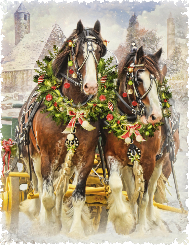 Christmas Clydesdales (250 Piece Christmas Wooden Jigsaw Puzzle)