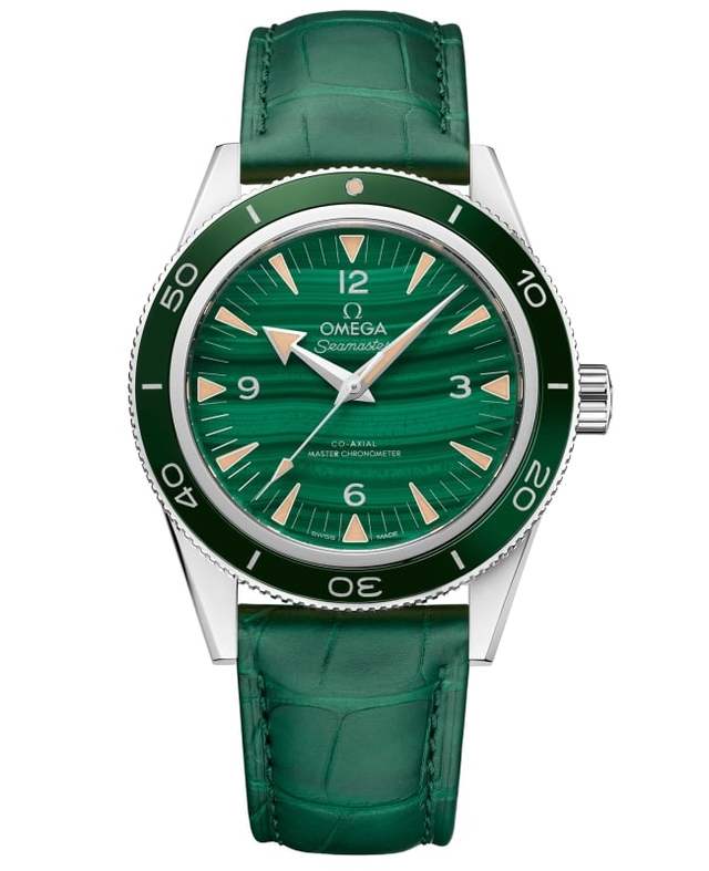 Omega Seamaster Chronometer 41mm Green Dial Leather Strap Men's Watch 234.93.41.21.99.001