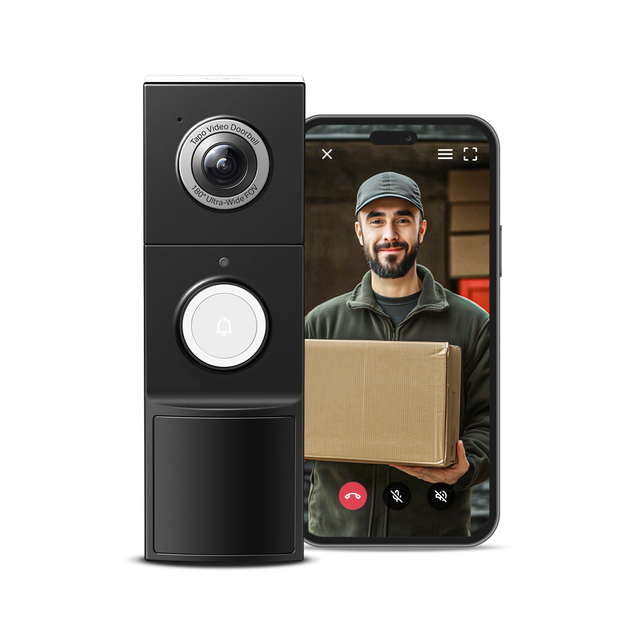Wired & Battery Video Doorbell, 2K 5MP, Colour-Night Vision, Chime Included, Tapo D235