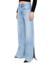 Alice and Oliva Weezy High Rise Straight Jeans in Gemma Light Blue