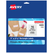 Glitter Stickers, 1" x 2-5/8", 96 Total 5905 | Avery.com