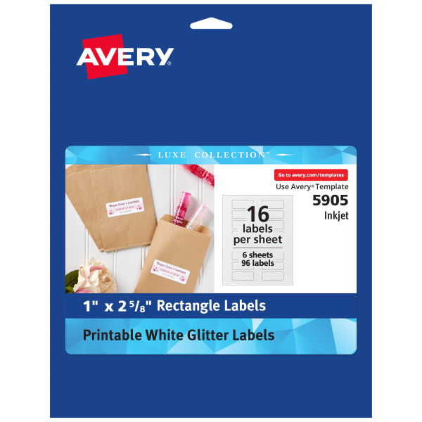 Glitter Stickers, 1" x 2-5/8", 96 Total 5905 | Avery.com