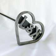 Custom Branding Iron - Heart Cowboy Monogram - The Heritage Forge