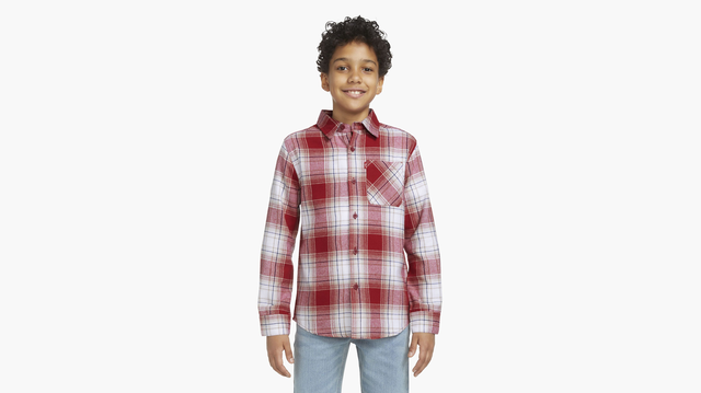 Long Sleeve Flannel Shirt Big Boys S-XL