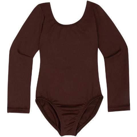 Brown Toddler & Girls Long Sleeve Leotard