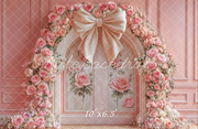 Kate Pink Rose Floral Arch Bow Photography Backdrop Designed by Emetselch