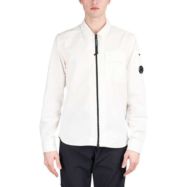 C.P. Company Gabardine Zipped Shirt (White)