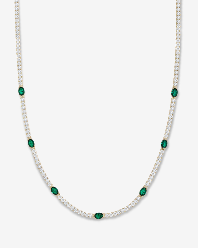 The Maven Tennis Necklace - Gold|Emerald