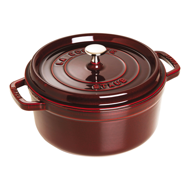 Staub Cast Iron - Round Cocottes 13.25 qt, Round, Cocotte, Grenadine
