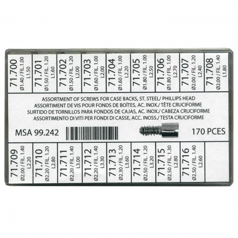 Case Back Watch Screw Assortment 170 Screws 17 Types