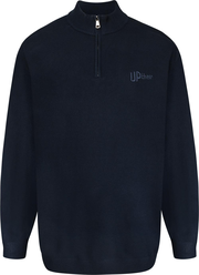Uptheir Chain Essential Half Zip Knit Jumper - Dark Navy