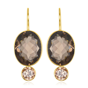 Valencia Grand Oval Earring - Smoky Gold