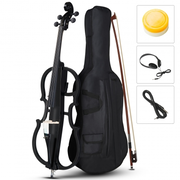 Glarry GC301 4/4 Full Size Solid Wood Electric Cello with Stereo Headphones Black