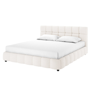 Nikias Tufted Boucle Bed Frame - Cream White