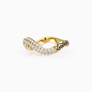 Crown of Thorns Pavé Wavy Enamel Statement Ring