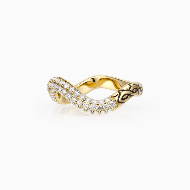 Crown of Thorns Pavé Wavy Enamel Statement Ring