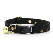 Rifle Paper Co® Cat Collar - "Noir" - Black & Gold Star Cat Collar / Breakaway Buckle or Non-Breakaway / Cat, Kitten + Small Dog Sizes