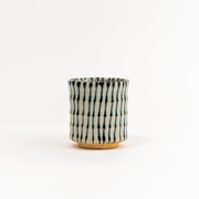Mino Ware Handmade Stripes Japanese Tea Cup / Yunomi Cup