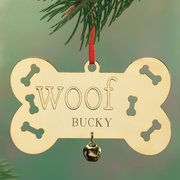 Personalized Woof Brass Ornament