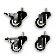 2-Inch Heavy Duty Rubber Caster Wheel with Swiveling Threaded Stem (Pack of 4)