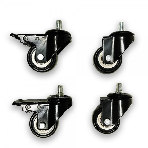 2-Inch Heavy Duty Rubber Caster Wheel with Swiveling Threaded Stem (Pack of 4)