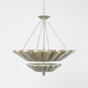 Sarea Textured Silver Leaf Chandelier