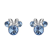 Disney Silver Minnie Blue Crystal Birthstone Stud Earrings - December - F6786