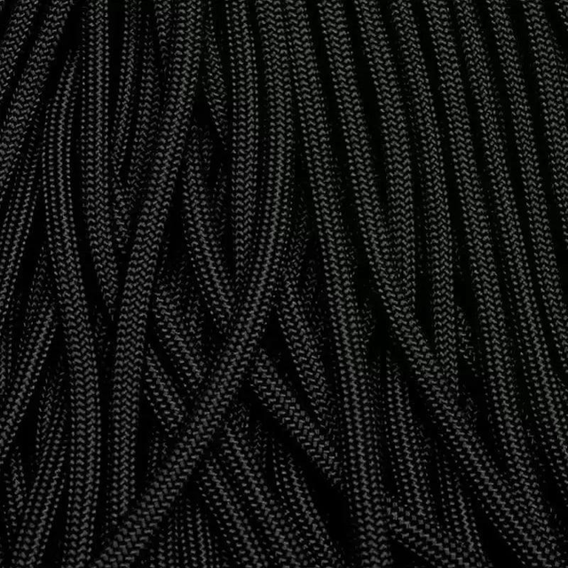 550 Paracord Jet Black Made in the USA Nylon/Nylon