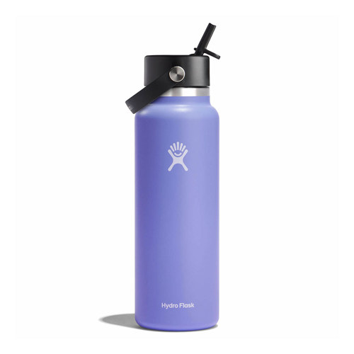 Hydro Flask 40 oz Wide Mouth Vacuum Insulated Water Bottle with Flex Straw Cap Oat