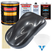 Gunmetal Grey Metallic - Urethane Basecoat with Premium Clearcoat Auto Paint - Complete Slow Gallon Paint Kit - Professional Gloss Automotive Coating