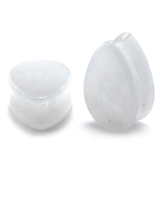 Clear Quartz Stone Teardrop Plugs