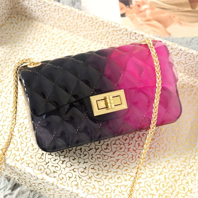 Colorful Jelly Purse Medium Quilted Crossbody Bag